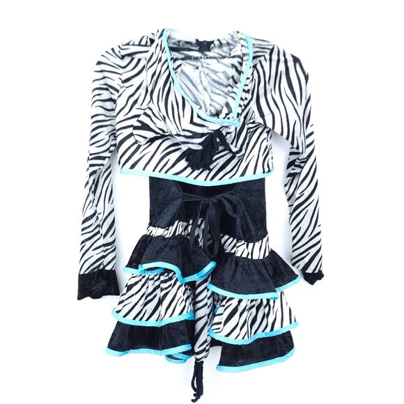 Rubies Costume Zebra Medium 2 Piece Set, Dress ,Hoodie Jacket Halloween Costume - Picture 2 of 7